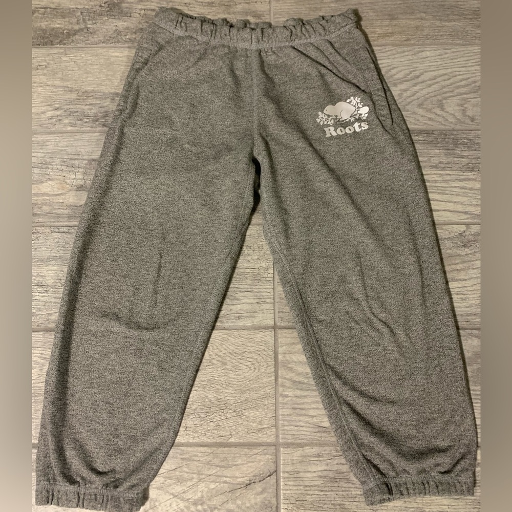 ROOTS Canada SweatPants Unisex Small Gray Joggers